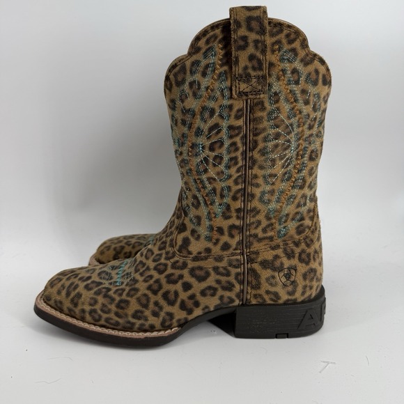 Ariat Other - Ariat Kid's Primetime Leopard print Brown Leather US 1 Western Boot 10044422